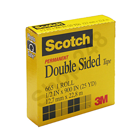 3M Scotch 665 (1/2Tx25X )  Double Side Tape, Adhesive Tape 
