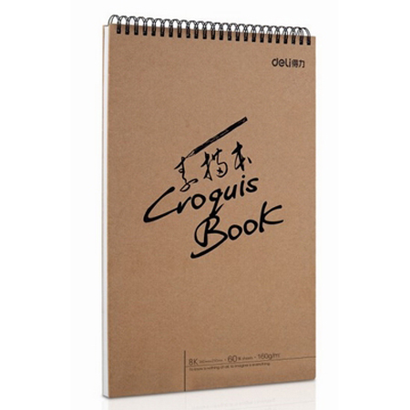Deli 73635 Sketch Book y(8K-250x360mm/160g/60) Delig͵eïøï Drawing Book and Sketch Book