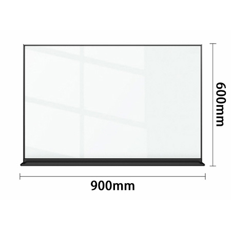 黑色鋁框磁性強化玻璃白板 90x60cm 鋼化強化玻璃白板 Magnetic Tempered Glass Whiteboard