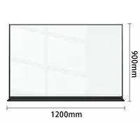 黑色鋁框磁性強化玻璃白板 120x90cm