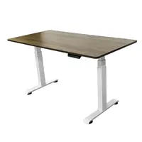SONEX 電動升降辦公桌 (白色架/深棕桌面-140x70cm)