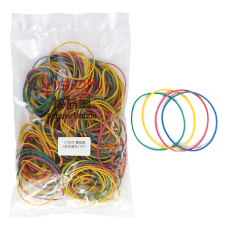 VISION 橡筋圈 - (彩色雜色/2吋) 橡膠圈橡根圈, Rubber Band, 橡筋,橡皮筋 橡皮圈