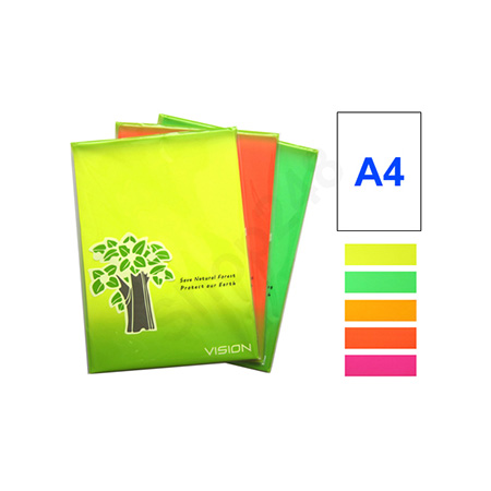 VISION A4 螢光彩色貼紙 (20張裝) VISION彩色標簽貼紙 A4 Color label