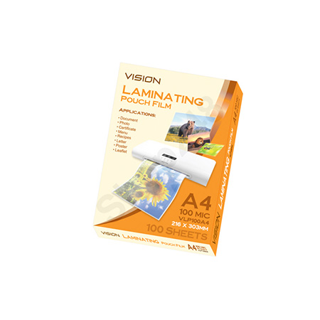 VISION 過膠膜 (A4-216x303)mm (100mic/  100張) 過膠膜 過膠片 Clear Laminating Pouches Laminating Film laminator pouch 