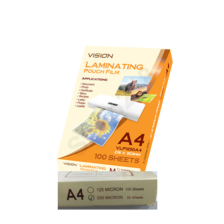VISION L (A4-216x303)mm (250mic/50i) L L Clear Laminating Pouches Laminating Film laminator pouch 
