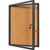 黑色框廚窗展示櫃(帶鎖/98Wx70Hx3.2Dcm)