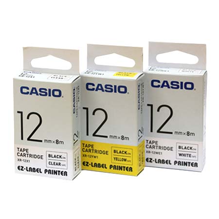 Casio XR12 ұa(¦r) 12mm x 8M CasioҾμұaBLabeling Machine & TapesBLabeling Tapes