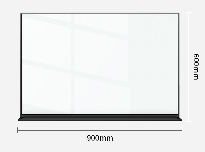 黑色鋁框磁性強化玻璃白板 90x60cm