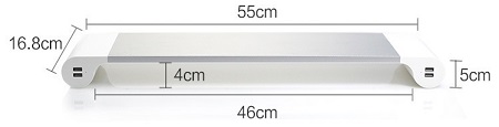 鋁合金顯示器底座(連4個USB/W55xD16.8xH5cm)